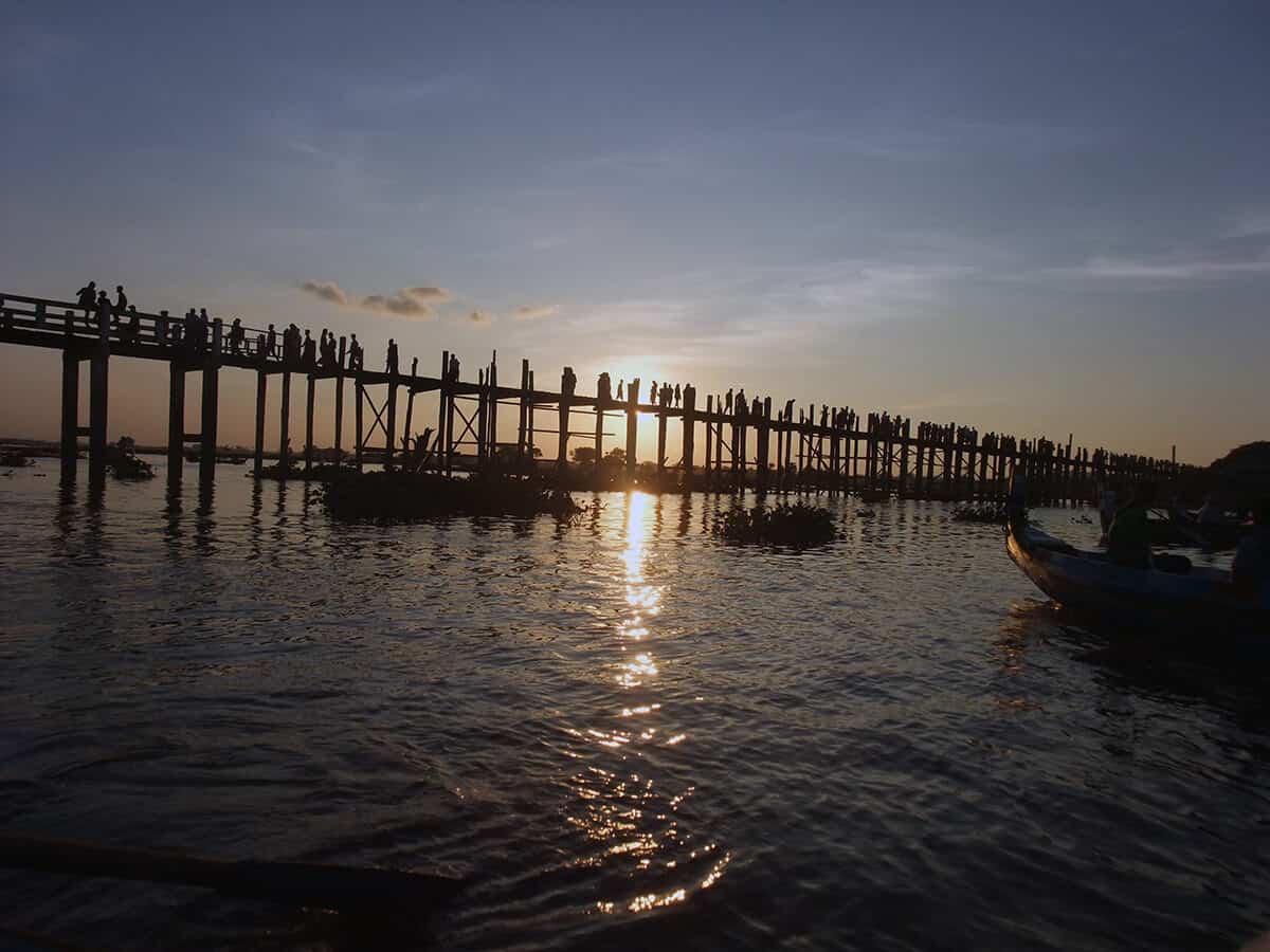 CTW Bliss - sunset U Bien Bridge Taungthaman Lake Myanmar