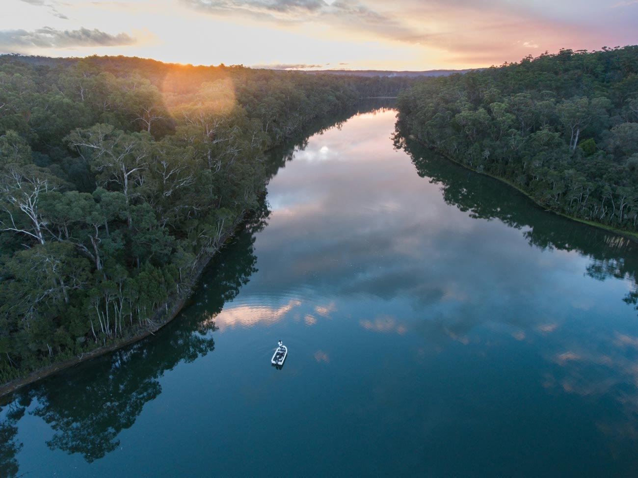 River in Australia at dusk