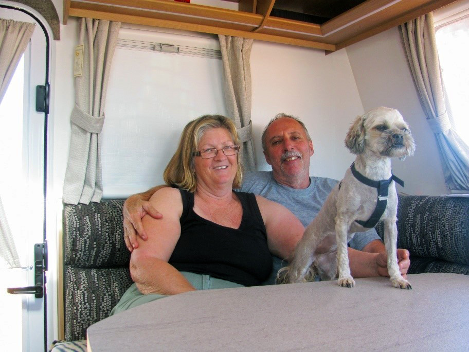 Lilian jones and husband and dog - client story feature image childhood sweetheart